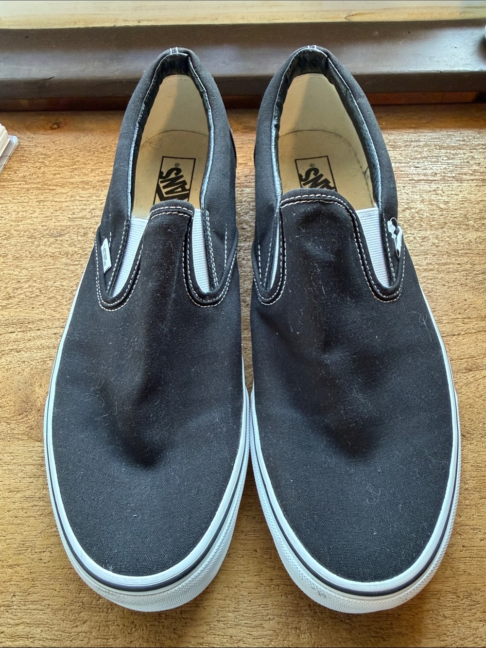 Vans Black Canvas Slip-On Loafers